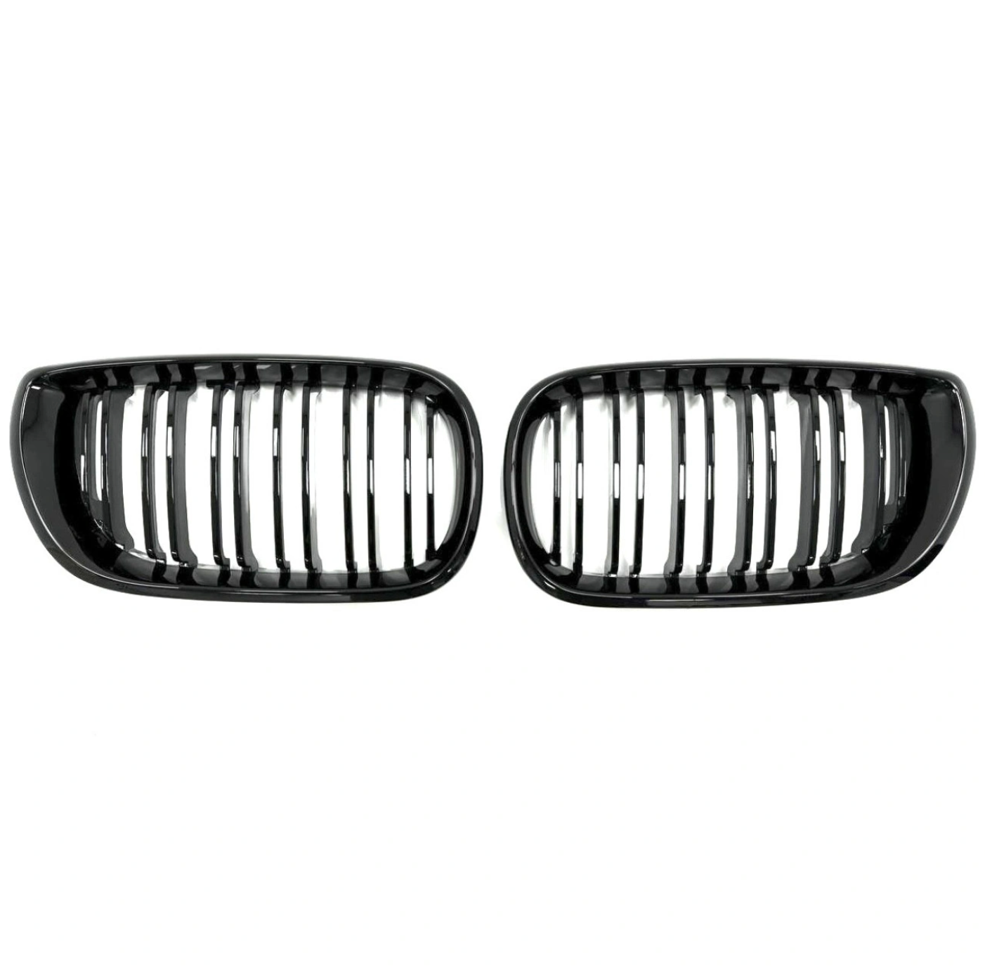 Radiator Grilles (Nostrils) for BMW 3-Series E46 (Gloss Black/Double)
