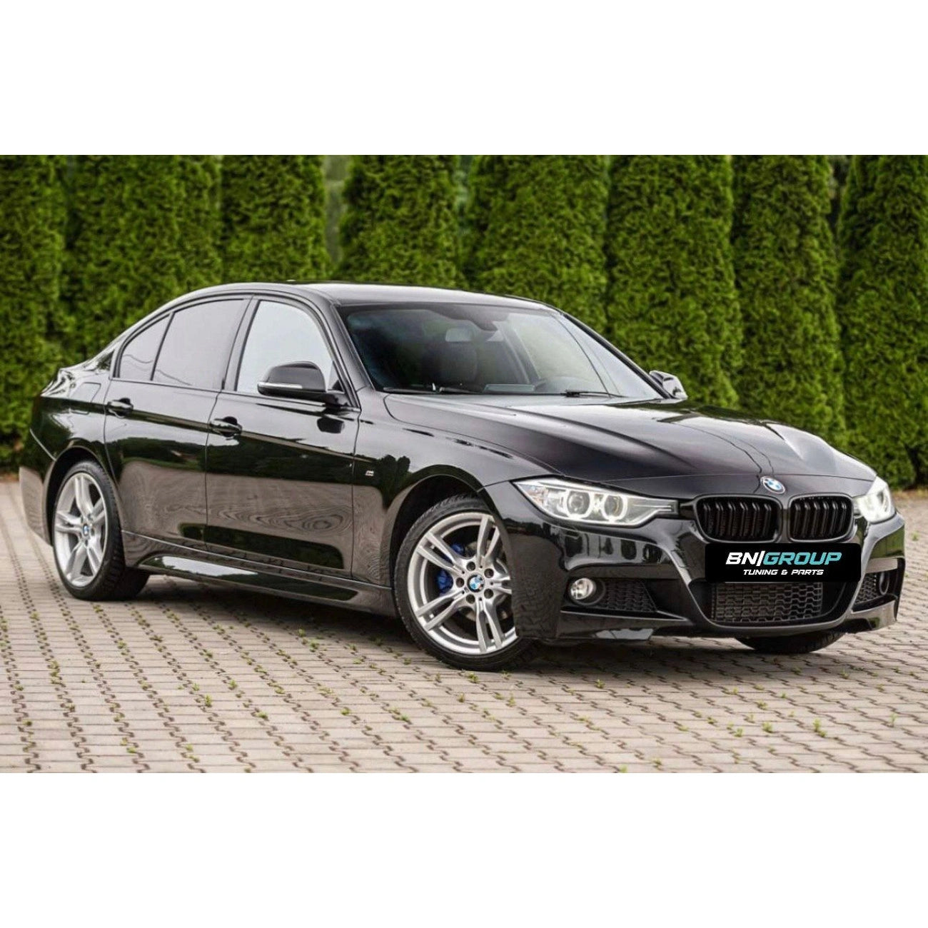 Radiator Grilles (Nostrils) BMW 3-Series F30 F31 (Gloss Black/Double)