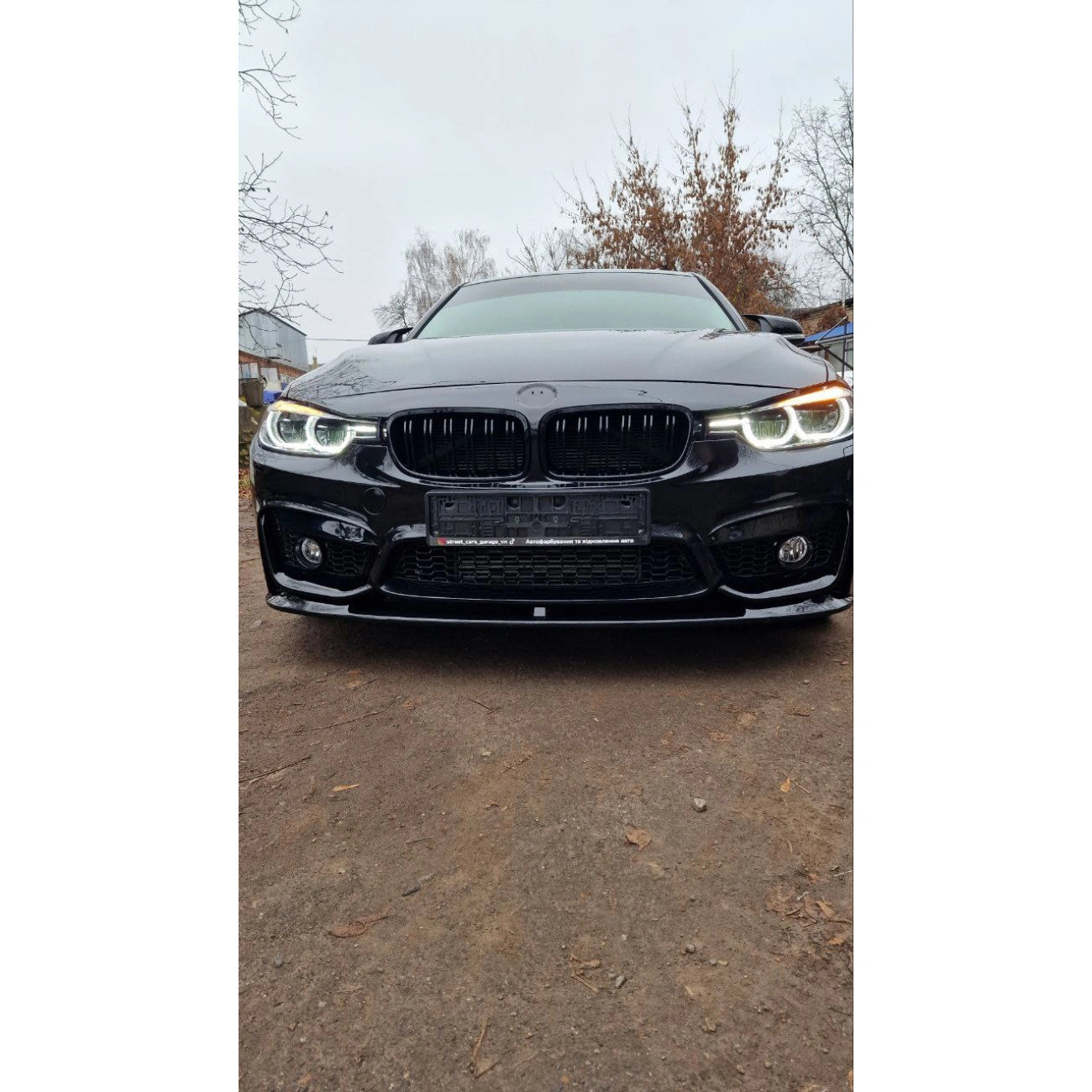 Radiator Grilles (Nostrils) BMW 3-Series F30 F31 (Gloss Black/Double)