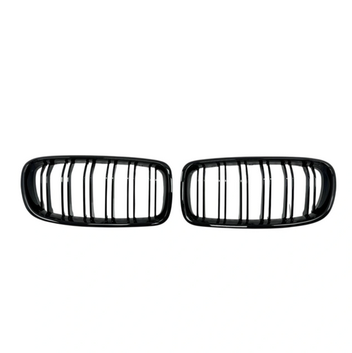 Radiator Grilles (Nostrils) BMW 3-Series F30 F31 (Gloss Black/Double)