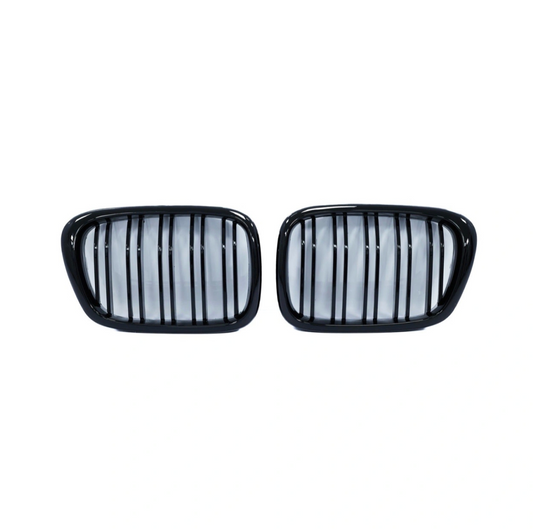 Radiator Front Grilles BMW 5-Series E39 (1995-2003) (Gloss Black/Double)