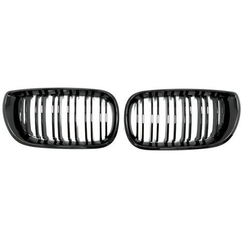 Radiator Grilles (Nostrils) for BMW 3-Series E46 (Gloss Black/Double)