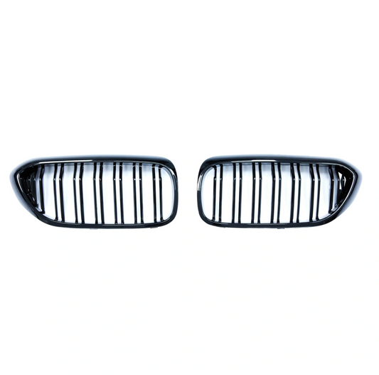 Radiator Grilles for BMW 5-Series G30 G31 Sedan Touring (2017-2019) Gloss Black (Double)