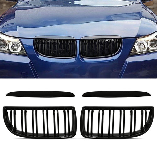 Nerki Grill BMW E90 E91 (2005-2008) Czarny połysk Podwójny