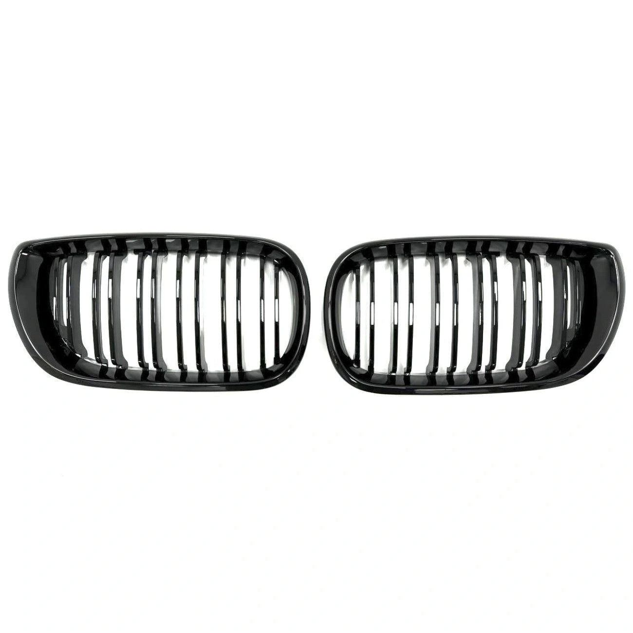 Radiator Grilles (Nostrils) for BMW 3-Series E46 (Gloss Black/Double)