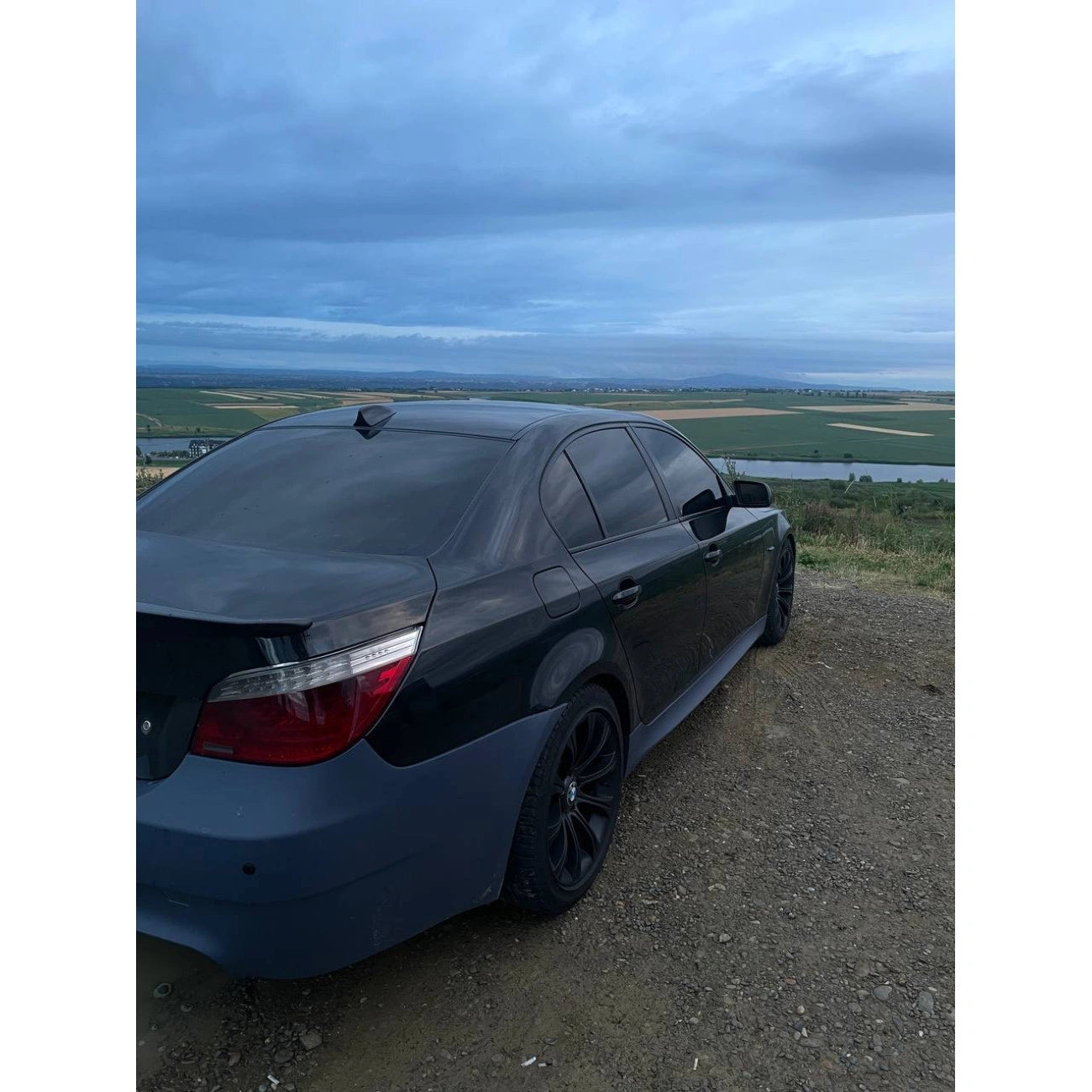 Rear bumper BMW 5-Series E60 (2003-2010) in M5-Look style without PDC cutouts, with marking inside for PDC