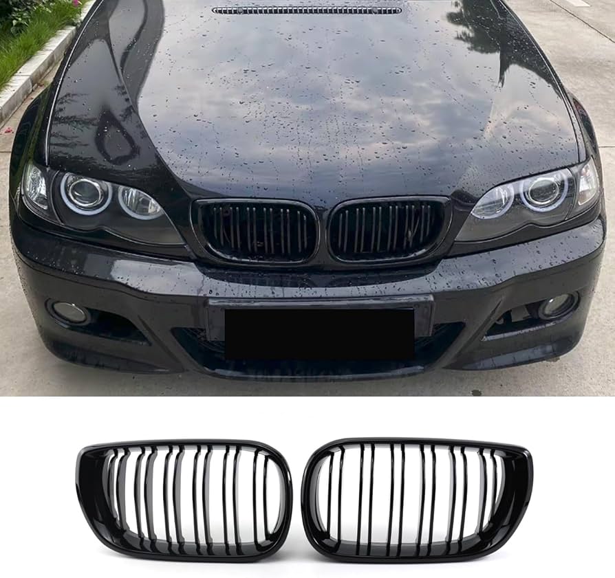 Atrapa Nerki Grill BMW E46 (2002-2006) czarne błyszczące/podwójne