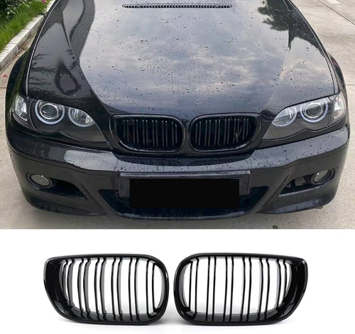 Atrapa Nerki Grill BMW E46 (2002-2006) czarne błyszczące/podwójne