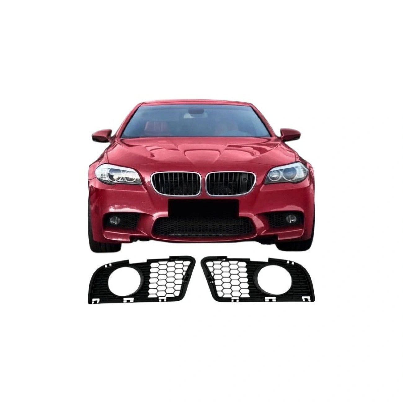 Lower grilles of the front bumper with a cutout for PTF for BMW 5-Series F10 F11