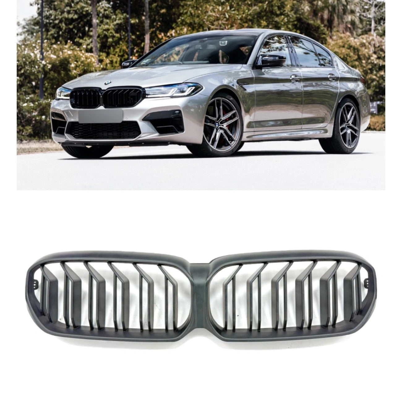 Radiator Grilles for BMW 5-Series G30 G31 Sedan Touring (2020-2023) Black, Matte